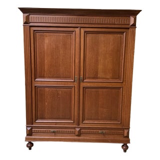 Antique Art Nouveau Wardrobe in Oak, 1900 For Sale