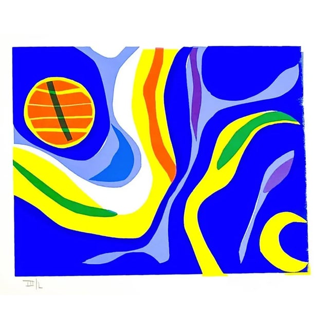 Abstract 1970s Godfrey Leed Mid Century Serigraph For Sale - Image 3 of 3