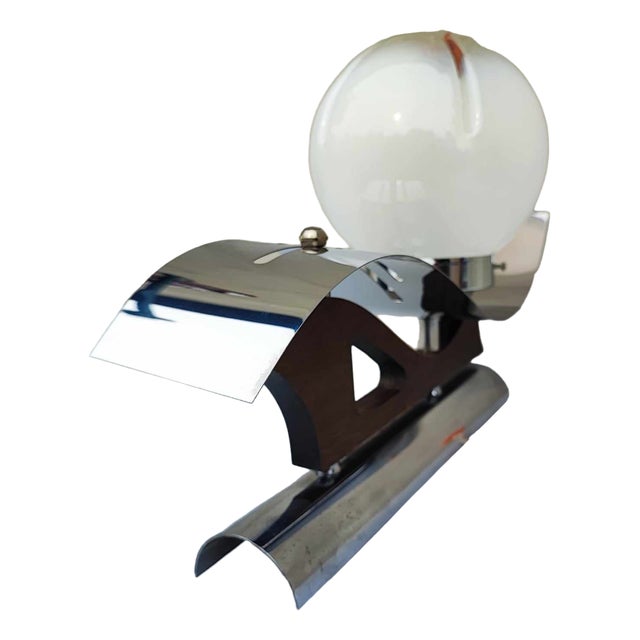 Wall Lamp in Nickel-Plating & Murano, 1960s For Sale