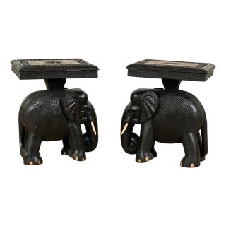 Pair of Antique Anglo Indian Stands or Tables With Elephants For Sale