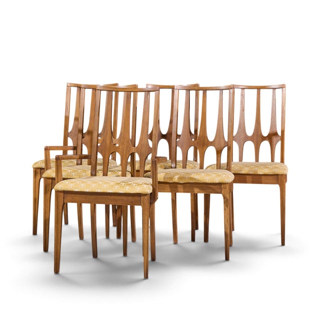Mid-Century Modern Broyhill Brasilia Mid Century Walnut Dining Chairs - Set of 6 For Sale - Image 3 of 18