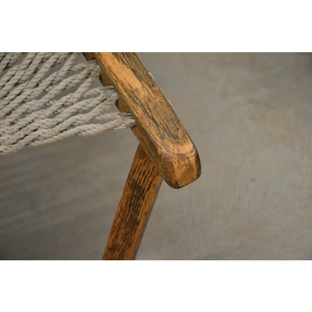 1970s Modern Oak Net Chair For Sale - Image 9 of 9
