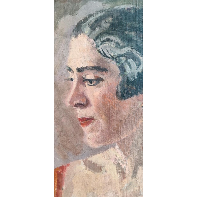 Alexis Louis Roche, Portrait de Femme, Coiffure des Années 20, 1929, Oil on Canvas For Sale - Image 4 of 10