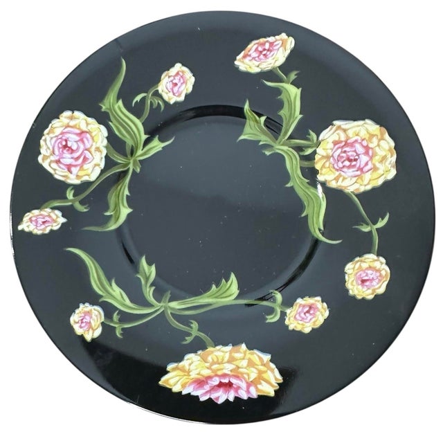 Black 1980s Tiffany & Co. 4 Cup & Saucer Set Mrs. Delany’s Flowers by Sybil Connolly - 8 pcs For Sale - Image 8 of 12