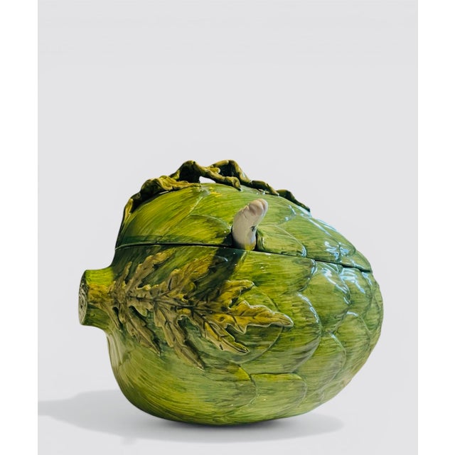 Vintage Italian Majolica Artichoke Soup Tureen For Sale - Image 6 of 13