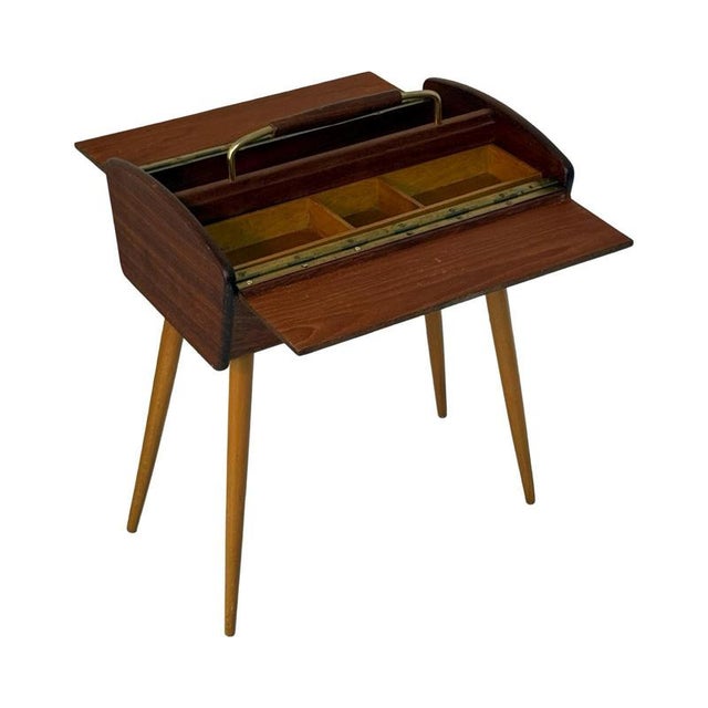 Mid 20th Century Vintage Scandinavian Sewing Box in Teak wood, Denmark, 1960s For Sale - Image 5 of 8