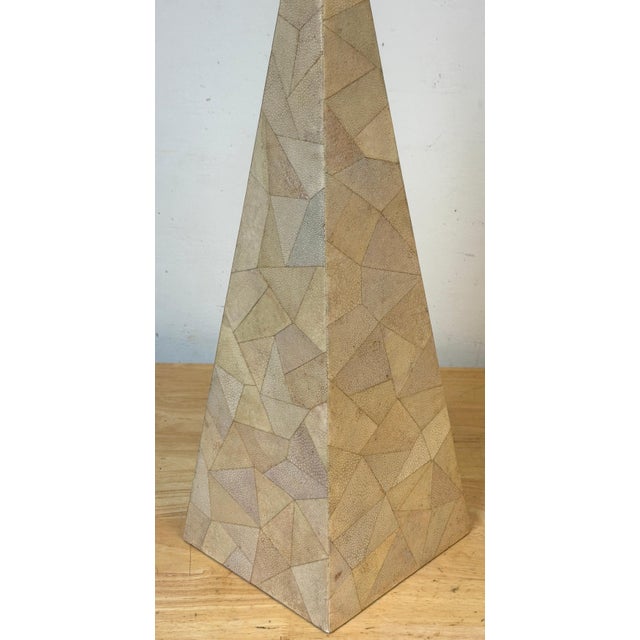 Large Inlaid Specimen Shagreen Obelisk Attributed to R & Y Augousti For Sale - Image 4 of 14