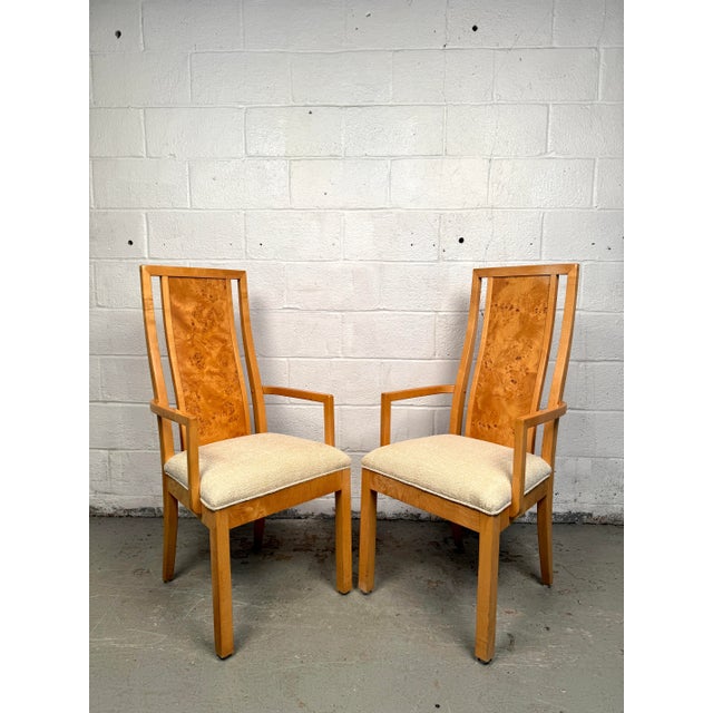 Wood Mid 20th Century Set of 6 Vintage Burl Wood Dining Chairs For Sale - Image 7 of 12