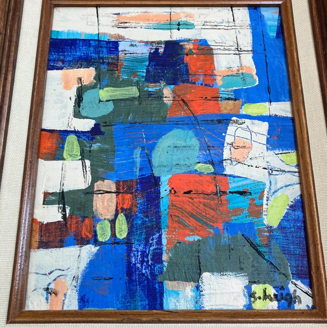 Original 8 x 10 painting on canvas board signed bottom right Overall size with vintage frame with linen liner is 12.5 x 14.5