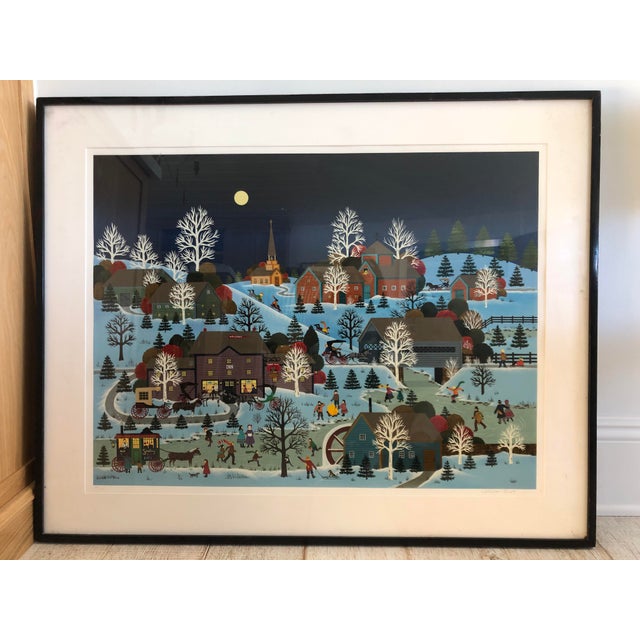 1980s "Winter’s Eve in Hoot Owl Hollow" Hand-Signed and Numbered Serigraph by Jane Wooster Scott, Framed For Sale - Image 13 of 13
