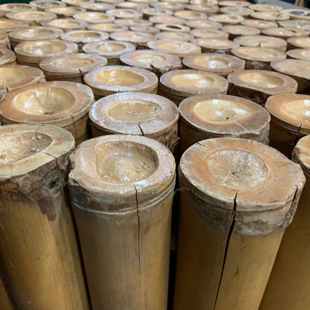 Wood 1960s Natural Bamboo Base Dining Table For Sale - Image 7 of 11