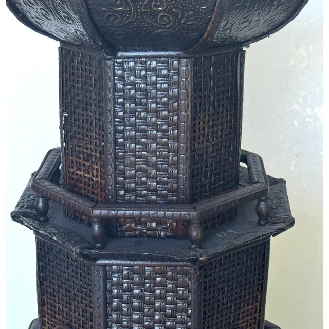 Rare Anglo-Indian Painted Pagoda with Original Miniature-Decorated Stand For Sale - Image 16 of 18