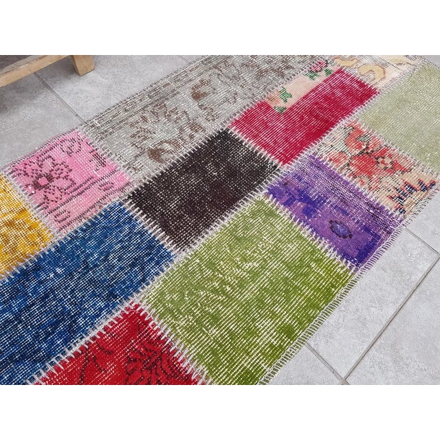 Textile Anatolian Wool Vintage Carpet For Sale - Image 7 of 10