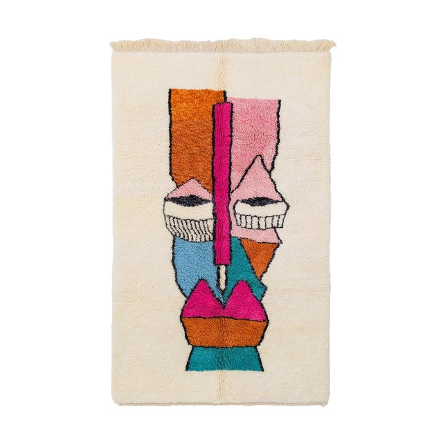 Contemporary Hand-Knotted Wool Rug by Azele Studio For Sale - Image 3 of 3