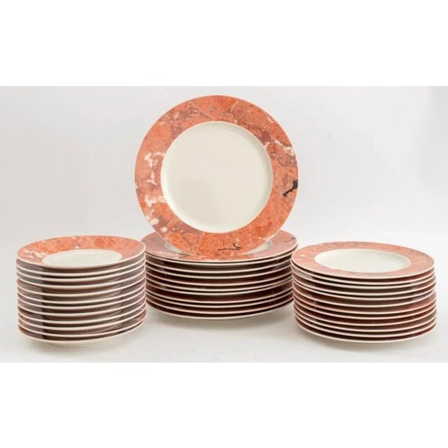 Neoclassical 48 Pieces Villeroy & Boch Siena Pattern Porcelain Coffee or Tea Dessert Service With Plates, Cups and Saucers 1984 For Sale - Image 3 of 8