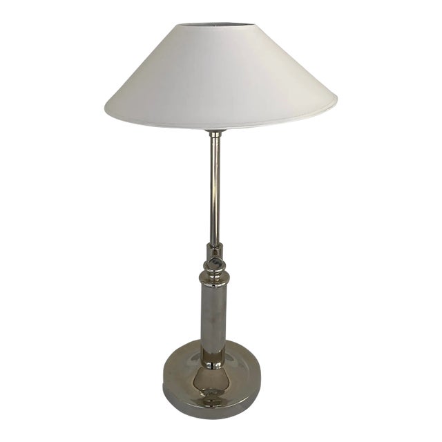 Modern Adjustable Polished Nickel Table Lamp For Sale
