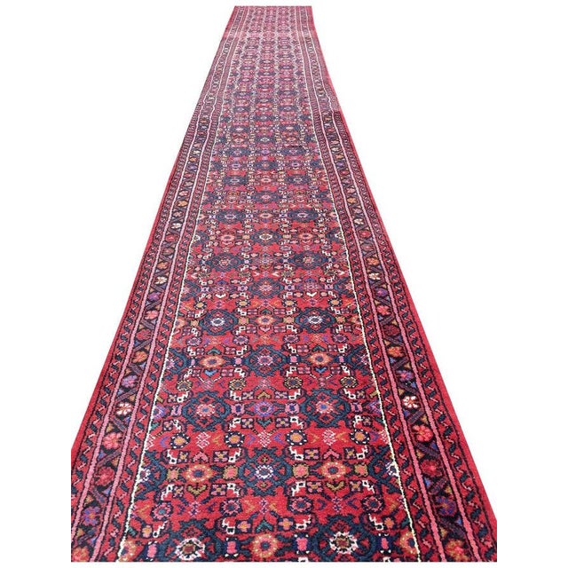1980s Old Persian Hamadan Runner Rug 3x20 For Sale In Dallas - Image 6 of 8