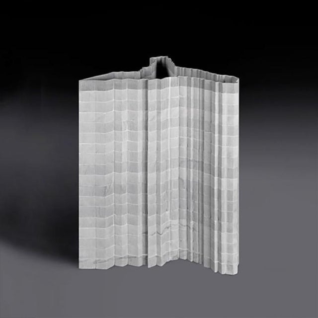 Stripes D4 Decorative Vase in Bardiglio Marble by Bufalini Marmi For Sale - Image 11 of 11