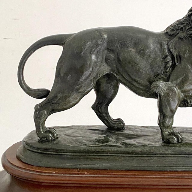 Delabrierre, Sculpture of a Walking Lion, 1800s, Bronze For Sale - Image 9 of 11