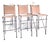 Ilana Goor Style 1970's Vintage Brutalist Iron Leather Stools Set of 3 For Sale