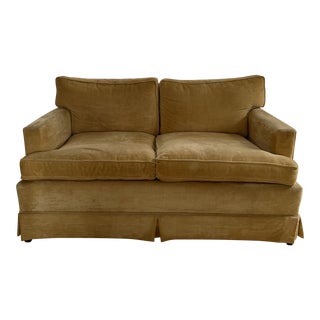 Vintage Furniture by Yale Tan Velvet Settee For Sale