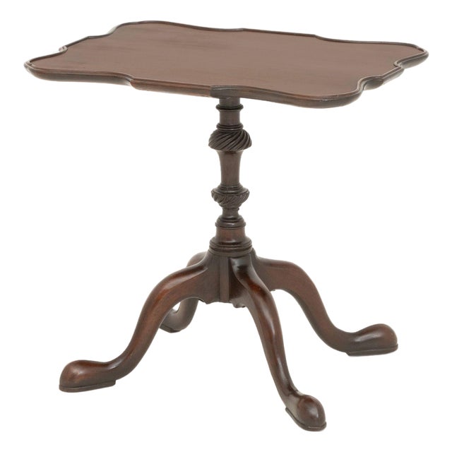 Queen Anne Style Mahogany Pie Crust Top Tea Table For Sale