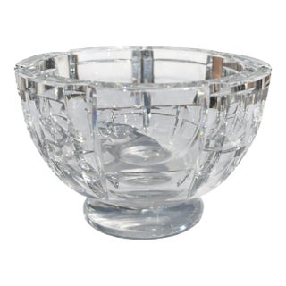 Vintage Ovefors Crystal Pedestal Bowl For Sale