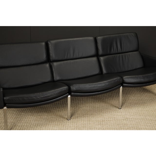 Black Leather FK-883 Three-Seat Sofa by Preben Fabricius & Jorgen Kastholm For Sale - Image 12 of 12