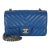 Blue Lambskin Chevron Mini Rectangular Flap Bag For Sale