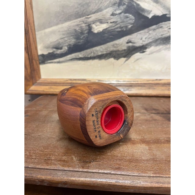 Wood Vintage Decorative Wood Carved Bird Coin Collector by Deborah Bump For Sale - Image 7 of 7