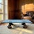 Large vintage coffee table with a glass top and two carved faux bois table bases. (made to appear as if wood through...