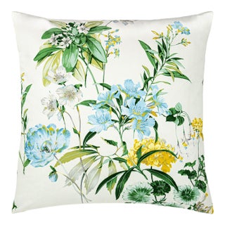 Scalamandre 24" x 24" Parfumerie Pillow in Blue Yellow For Sale