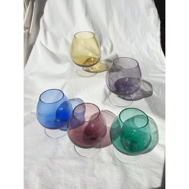 MidCentury Multi Colored Brandy Snifter Glasses Chairish