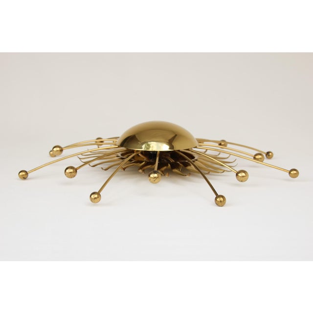 1950s Sunburst Sputnik Wall Lamp in Brass, 1950s For Sale - Image 5 of 16
