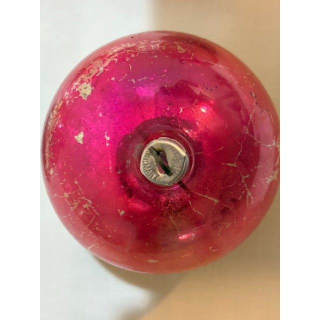 Pink 7 Vintage German Glass Ombre Christmas Ornaments For Sale - Image 8 of 12