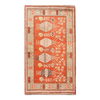 Early 20th Century Antique Khotan Scatter Wool Rug For Sale