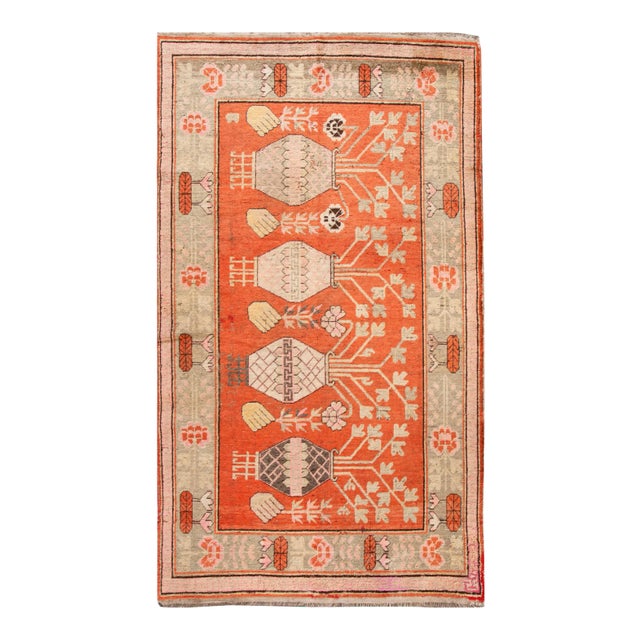 Early 20th Century Antique Khotan Scatter Wool Rug For Sale