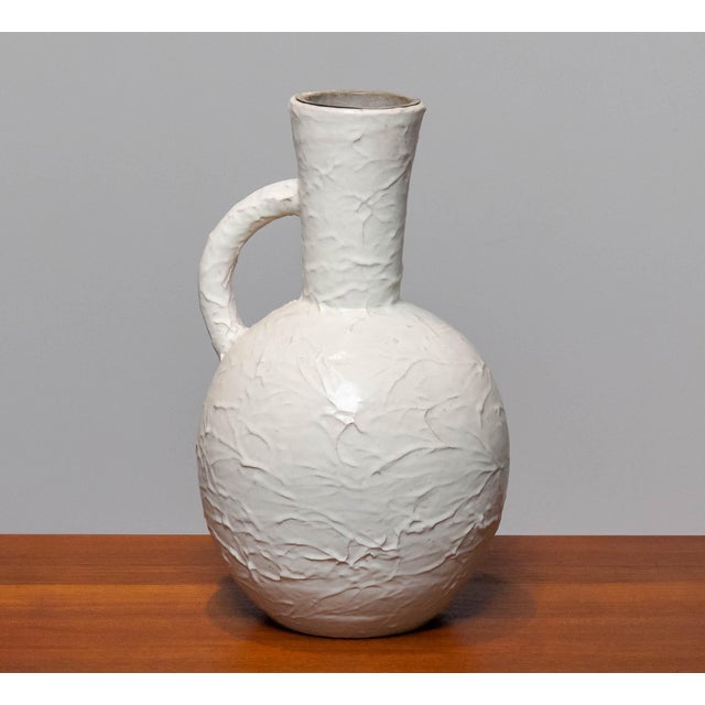 1920s Floor Vase in Glazed Earthenware by Andersson & Johansson for Hoganas Keramik, Sweden, 1930s For Sale - Image 5 of 9