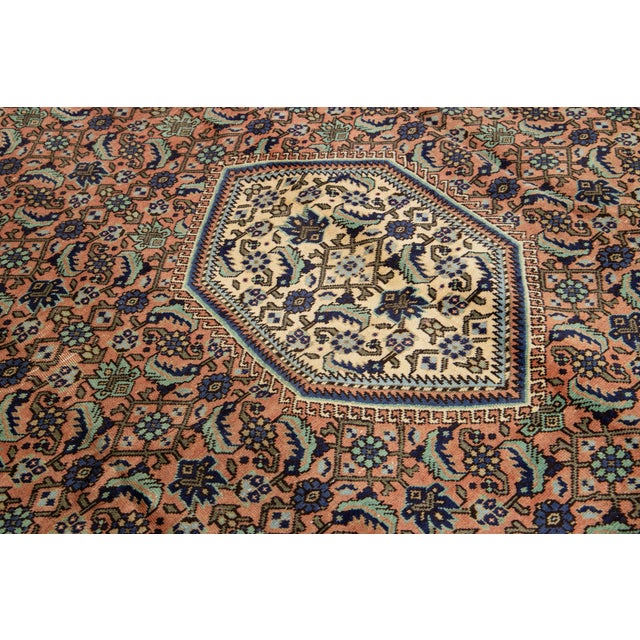 Allover Designed Vintage Tabriz Wool Rug With Terracotta Color For Sale - Image 10 of 10