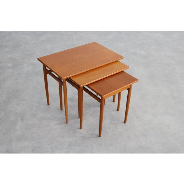 Vintage Swedish Teak Nesting Tables, 1960s, Set of 3 For Sale - Image 4 of 8