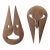 1970s Vintage Mid-Century Modern Abstract Teak Wood Wall Masks - A Pair For Sale