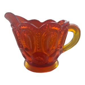 1960s L E Smith Moon and Stars Amberina Creamer