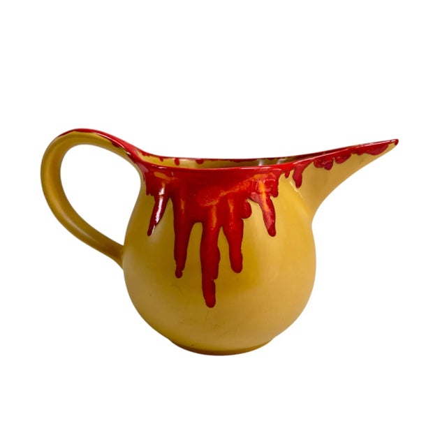 Mid-Century Modern 1950s Midcentury Italian Drip Glaze Ceramic Pitcher For Sale - Image 3 of 14