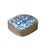 5.25" Chinese Old White Base Blue Scroll Happiness Porcelain Art Pewter Box For Sale - Image 4 of 7