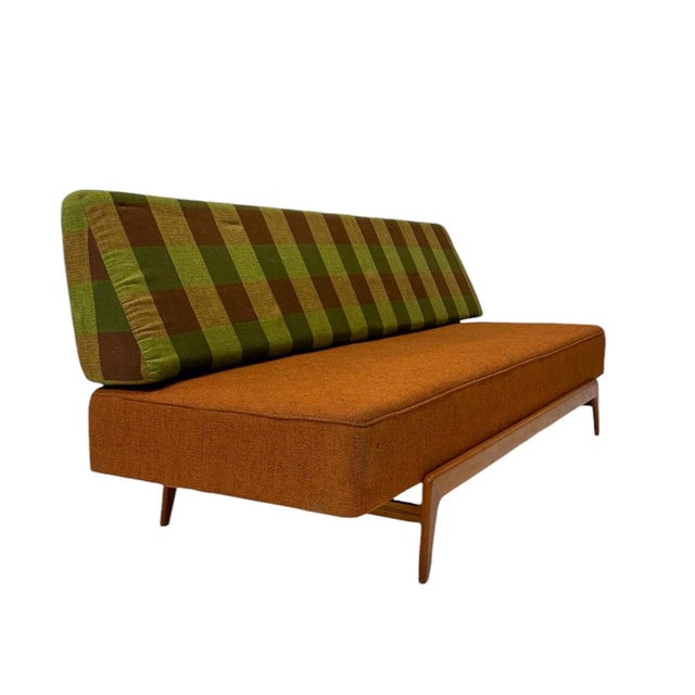 Brown Mid-Century Modern Daybed with Original Upholstery, 1960s For Sale - Image 8 of 11