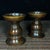 Brass Pair of Vintage Brass Candlesticks - Asian Altar Candle Holders For Sale - Image 8 of 9