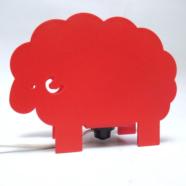 Vintage Italian Red Sheep Lamp, 1970 For Sale - Image 10 of 10