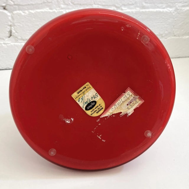 Vintage Red Cased Glass, Possibly Kastrup of Denmark Made for Ramor Label For Sale - Image 10 of 11