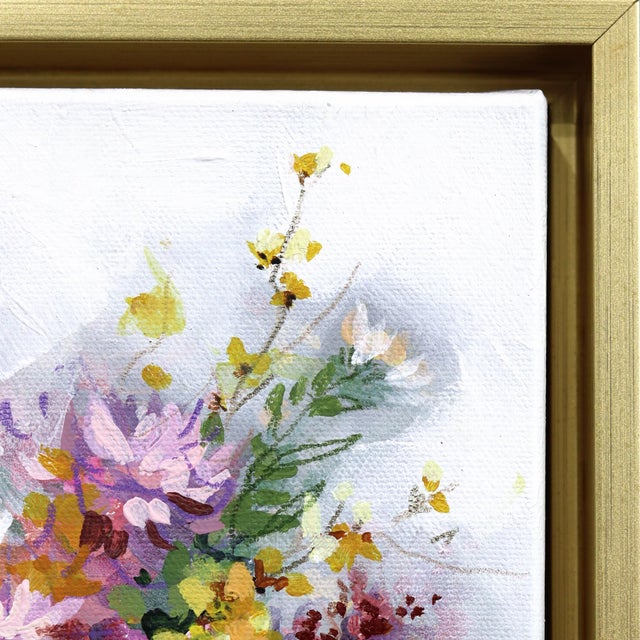 Abstract That One Vintage Tablecloth - Abstract Floral Still Life Mixed Media Original Artwork by Kellie Newsome For Sale - Image 3 of 9