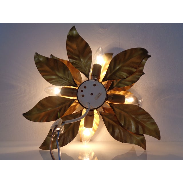 Golden Flower Shape Flushmounts by Hans Kögl, 1970s, Set of 2 For Sale - Image 12 of 18